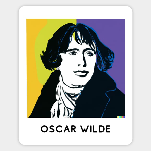 Oscar Wilde Portrait T Shirt Design Sticker by WrittersQuotes